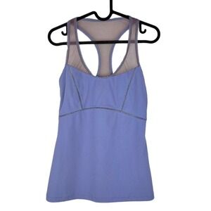 Free People Movement Mesh Lace Inset Racerback Ribbed Athletic Tank Size Medium
